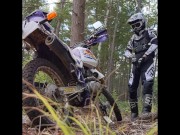 Preview 2 of Pissing on Dirt Bike in Full Gear