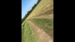 Quick piss in field 