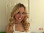 Preview 1 of Beautiful blonde babe Lucy Tyler strips down and uses her vibrator on her clit to orgasm