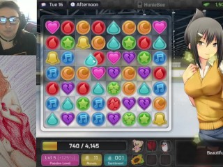 Gamer girl plays Huniepop and uses a vibrator while playing