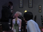 Preview 1 of Cuckold masturbates while BBC fucks his blonde wife at the restaurant
