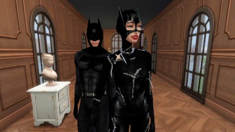 Catwoman essaie de voler Batman, mais il la baise fort