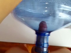 could not resist and passionately fucked a water cooler! big cock and bootle cumshot💦