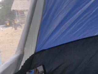 Guys, Bakit may Umuungol sa Tent? Pinay Outdoor Sex Risky Beach