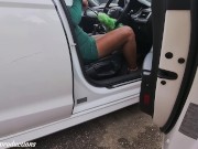 Preview 2 of UPSKIRT No PANTIES in a Public Car Park - CANDID PUSSY