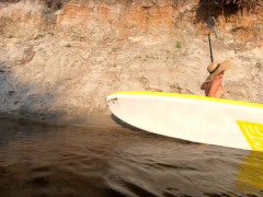 Голая прогулка на сапе по лесной реке - Screenshot 5 of 16 - Public Exhibitionist