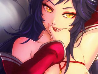 league of legends, gangbang, joi, ahri