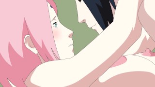 Sakura e Sasuke sexo Parte 2 Naruto Kunoichi jovem hentai animação tits creampie cum anime gemer