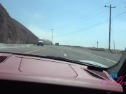 Preview 2 of Fun drive along the coast with hairy pornstar Pearl Sage who gets her pussy touched and ready for a