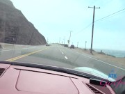 Preview 3 of Fun drive along the coast with hairy pornstar Pearl Sage who gets her pussy touched and ready for a