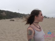 Preview 6 of Fun drive along the coast with hairy pornstar Pearl Sage who gets her pussy touched and ready for a