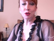 Preview 2 of Aunt Judy's Big Tit MILFs - 56yo Busty Redhead Beauty 'Red' Jacks You Off & Sucks Your Cock (POV)