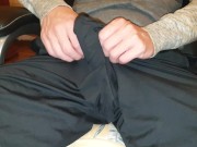 Preview 6 of Jerking Off My Bulge In Tight Stretchy Shorts, Moaning, Gasping And Heavy Breathing, Thick Cum Load