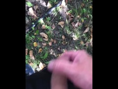 As Requested: Pissing on a tree and briefly masturbating shortly after saving my cum for later