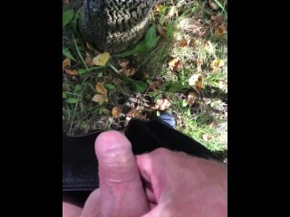 根据要求：在树上撒尿并在保存我的精液后不久短暂自慰以备后用