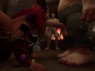 Dwarf has fun with an Elf  Warcraft Parody