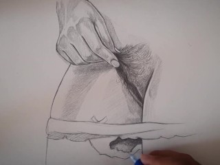 Just like that Fuck Me, please .pencil Drawing .so Sexy Beautiful,missionary Loving