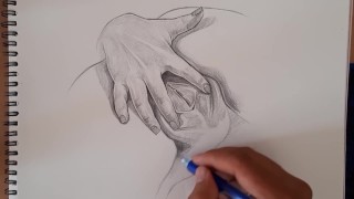 amo tu dedo en mi culo durante vaquera, Beautiful dibujo de lápiz de mano gorda, PORNO HD, Amateur verificado