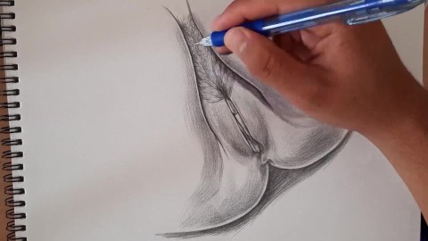 RUWE KUT BEHANDELING, Een mooie bloem tekening vrouwelijke figuur HD Porno, Hardcore,