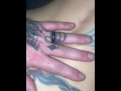 Cum on tits doggy style wife takes load