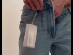 Sexy guy can’t resist having fun in the changing room
