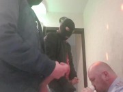 Preview 3 of Another THREESOME with a RUSSIAN COP - VERY HARD THROAT fucking with BIG DICKS of TWO SKINHEADS