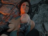 Lara Croft gets her big boobs slapped by Tifa
