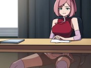 Preview 5 of Kunoichi Trainer - Ninja Naruto Trainer - Part 80 - Sakura Masturbating Under Table By LoveSkySanX
