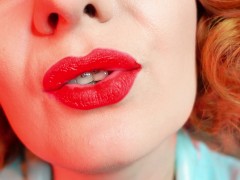 ASMR video - lipstick process - MILF with braces