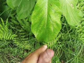 Big Cock Cumshot In Natural Garden, Outdoor Cumshot