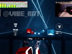 Video1 - Hards Free Ejaculation Playing BeatSaber with Twincharger Vibrator (bass nipple)