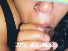 Super sloppy BBC Bj by young amateur milf ASMR Great Audio