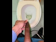 Preview 2 of Foreskin play pissing to the dirty commode at public foreskin fetish piss play hot foreskin uncut