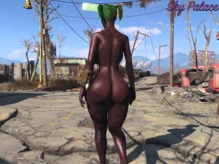 anime, walking naked, fallout 4, music video