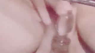 Tesão raspada milf vidro vibrador BUCETA jogar