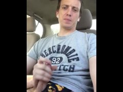 Jerking off in car on summer vacation