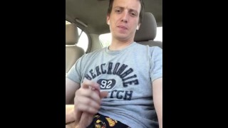 Jerking off in car on summer vacation