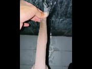 Preview 4 of Foreskin fetish pissing at the gym bathroom wall fetish Foreskin pull pissing foreskin play while