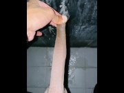 Preview 5 of Foreskin fetish pissing at the gym bathroom wall fetish Foreskin pull pissing foreskin play while