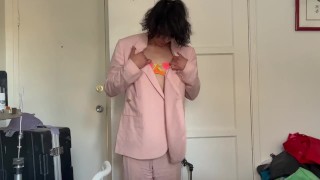 Homme Dior double breasted mens suit 2022 post runway imagine me naked and fucking backstage