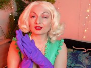 Preview 4 of purple ASMR gloves VIDEO free fetish clip - blonde Arya and her amazing household latex gloves