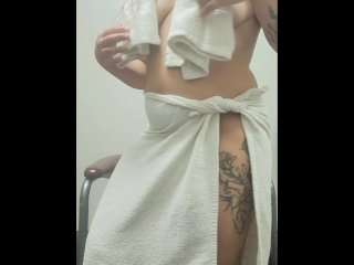 vertical video, public masturbation, hot tattoo girl, female solo