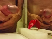Preview 4 of Jerking off on a heart shaped love, cumshot a lot of cum from a big cock by an handjob.