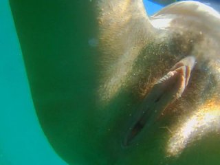 Underwater CLOSE UP PEE and Naked Swimming