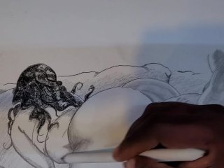 step mom, solo male, squirt, drawing