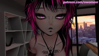 Bratty goth girl is secretly horny for your cock and does whatever you command - Preview