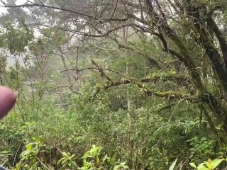 Idyllic masturbation in Cloud Forest with huge eyaculation