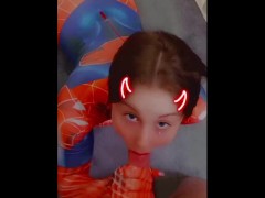 Spider Girl Gets A Facial!