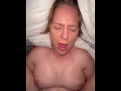 Step mom and step son share hotel room she gets naked and he fucks her 