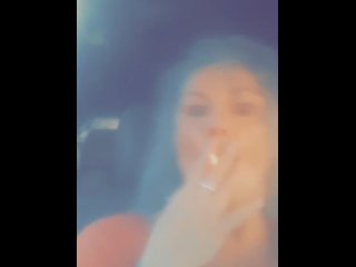 smoking fetish, big tits, mature, smoking